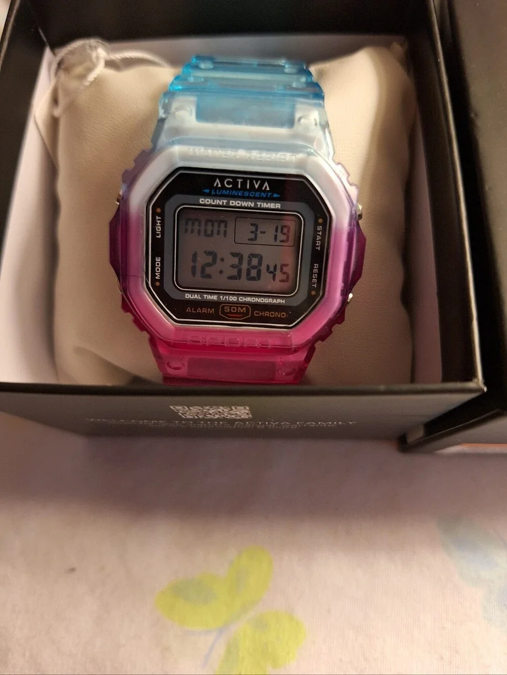 Activa Edge X Invicta Unisex Shock Resistant Sport Watch Pink Blue